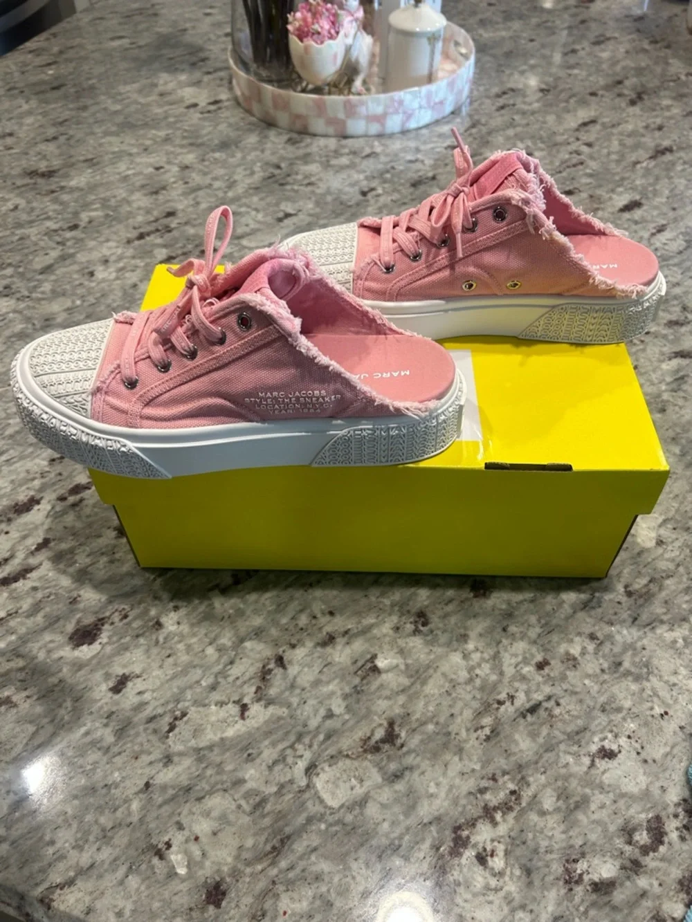 Marc Jacobs Pink Canvas Sneaker Mules - Picture 4 of 12